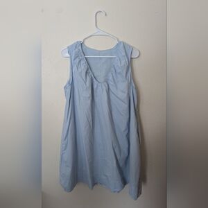 Light Blue Sleeveless V-Neck Shift Dress